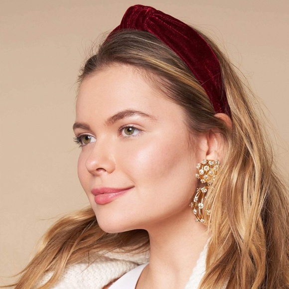 Lele sadoughi headband stunning burgundy velvet display picture 2